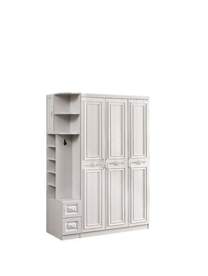 Guardaroba di legno bianco di anti deformazione con 3 la porta ISO9001 antipolvere