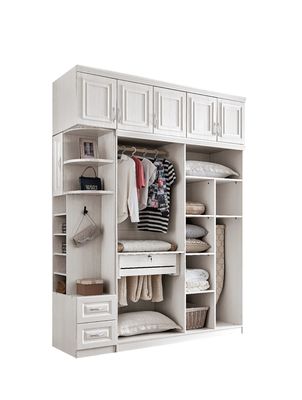 Guardaroba di legno bianco staccabile di Multiscene per la piccola camera da letto regolabile