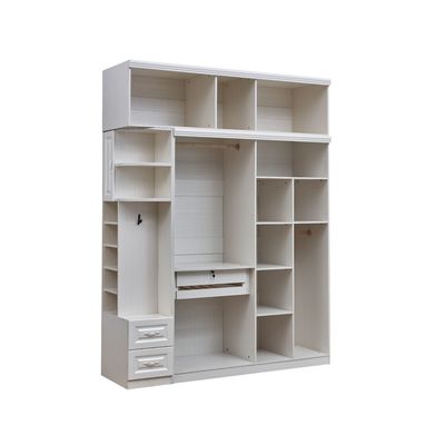 Grande guardaroba spesso durevole con i cassetti, guardaroba dipinto bianco di legno di solido del ODM