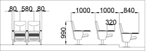 Il cinema piegante Hall Chairs Anti Fouling Sturdy della sala pela amichevole