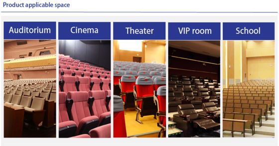 Durezza pieghevole di Hall Chairs Anti Electrostatic Medium del cinema di 2 Seater