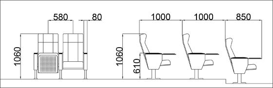 Densità lavabile ipoallergenica di Hall Chairs Folding Moistureproof High del cinema